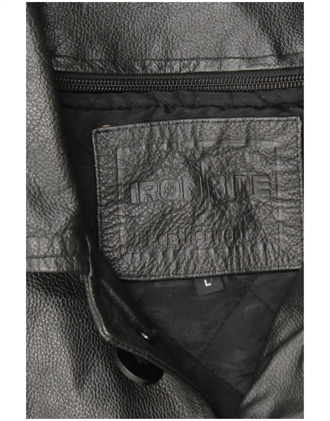 IRONSIDES Ανδρικό Δερμάτινο Μπουφάν UK 40 Large Μαύρο Δερμάτινο