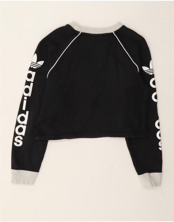 Γυναικεία φούτερ Adidas Crop Graphic Jumper UK 4 XS Grey Colourblock