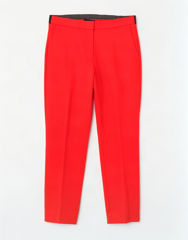 Zara Γυναικείο Slim Cropped Παντελόνι Μεγάλο W30 L26 Κόκκινο βαμβακερό χρώμα