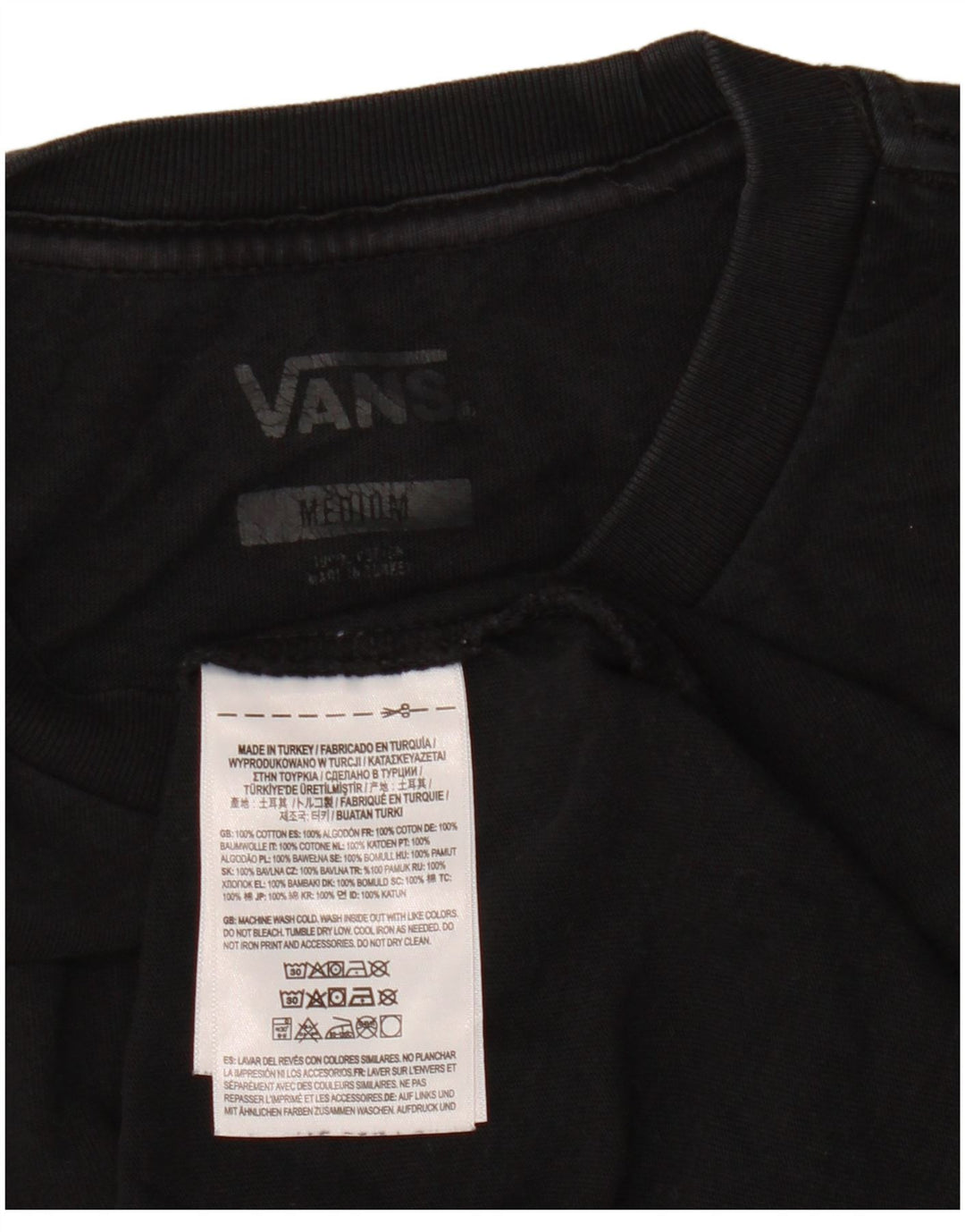 VANS Ανδρικό T-Shirt Top Μεσαίο μαύρο βαμβακερό