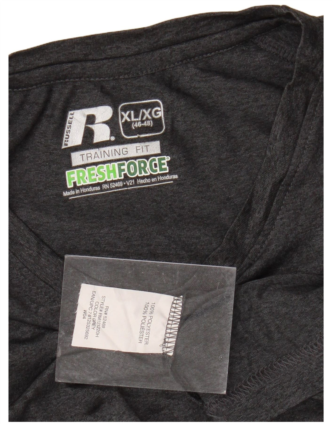 RUSSELL ATHLETIC Ανδρικό T-Shirt Dri-Power Top UK 46/48 XL Γκρι Πολυεστέρας