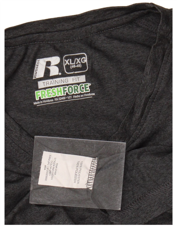RUSSELL ATHLETIC Ανδρικό T-Shirt Dri-Power Top UK 46/48 XL Γκρι Πολυεστέρας