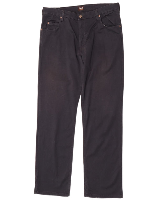 Lee Mens Brooklyn Straight Casual Παντελόνι W38 L34 Navy Blue Cotton