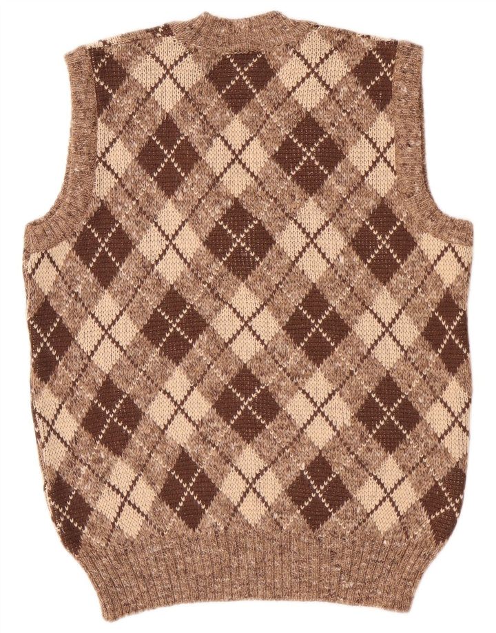 Ανδρικό γιλέκο Dama Tank Top Μικρό καφέ Argyle/Diamond Wool