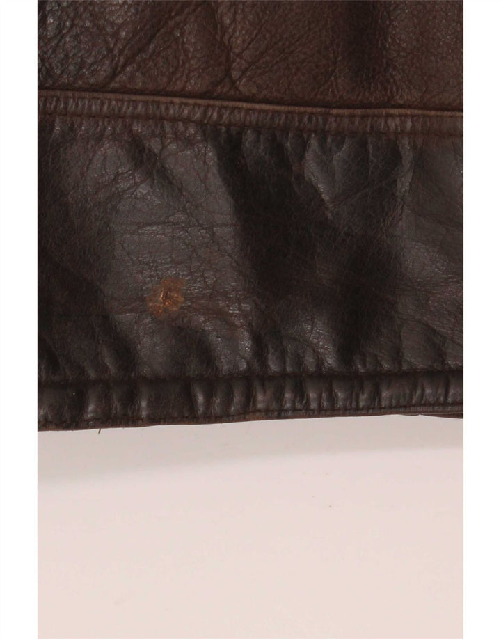 Vintage Ανδρικό Sherpa Leather Jacket UK 40 Large Brown