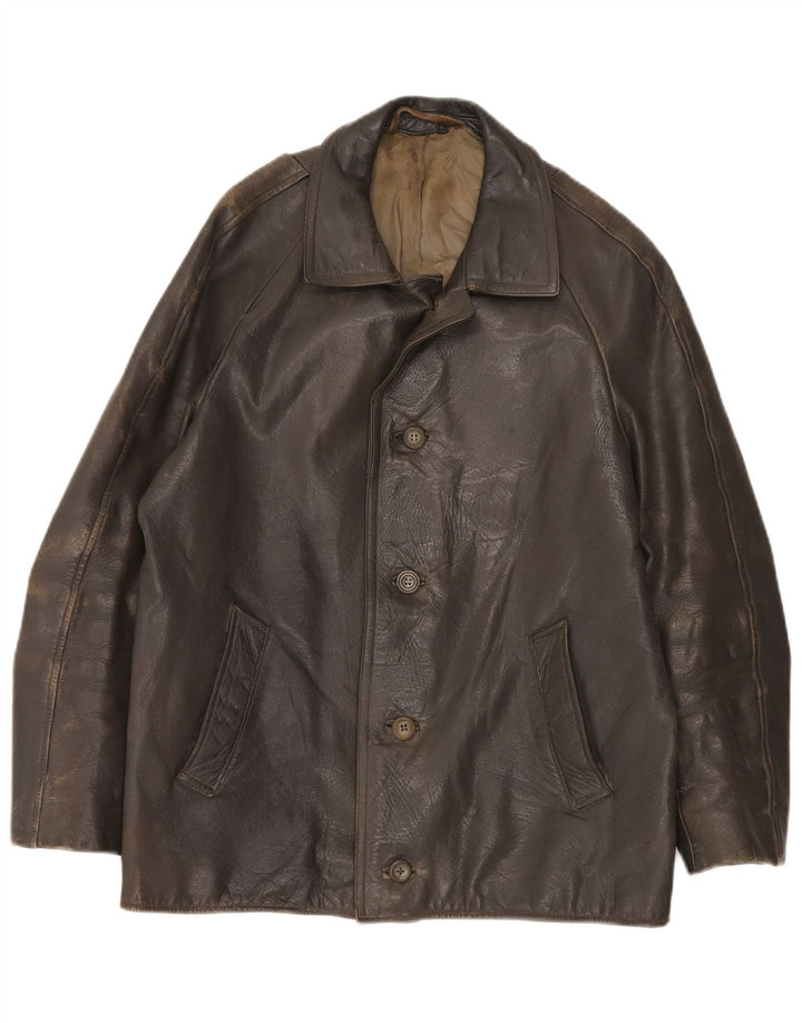 Vintage Ανδρικό Δερμάτινο Μπουφάν IT 48 Medium Khaki