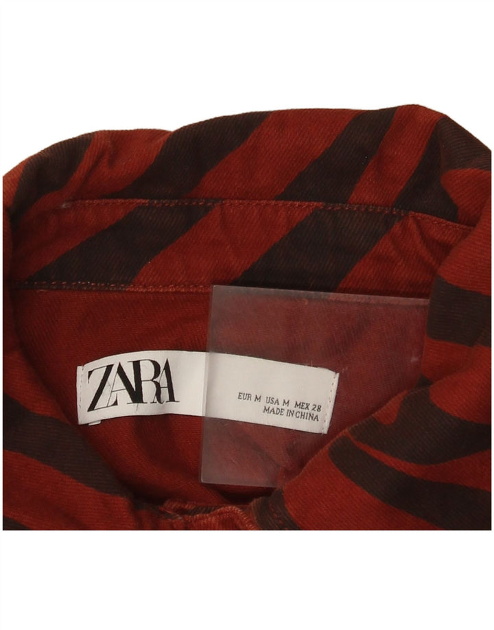 Zara Γυναικείο τζιν πουκάμισο UK 14 μεσαίο κόκκινο Animal print