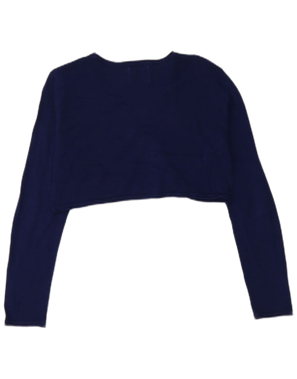 Πουλόβερ ZARA Girls Crop Cardigan 13-14 Years Navy Blue Floral