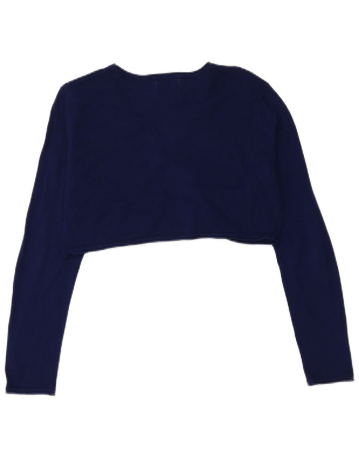 Πουλόβερ ZARA Girls Crop Cardigan 13-14 Years Navy Blue Floral