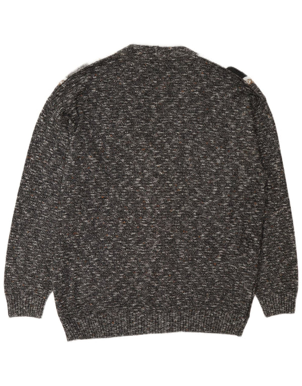 Di Candia Mens Cardigan Sweater IT 54 XL Grey Flecked Wool
