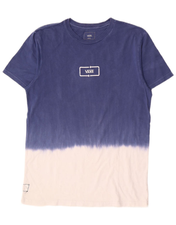 Vans Mens T-Shirt Top Medium Blue Colourblock Cotton