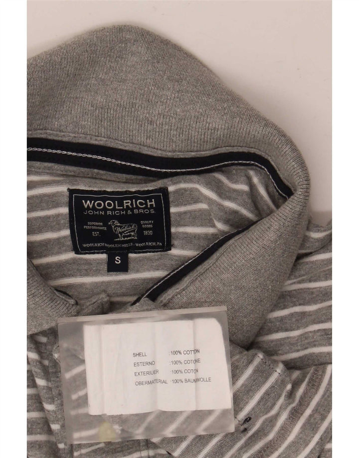 Ανδρικό πουκάμισο πόλο Woolrich Μικρό γκρι ριγέ βαμβακερό