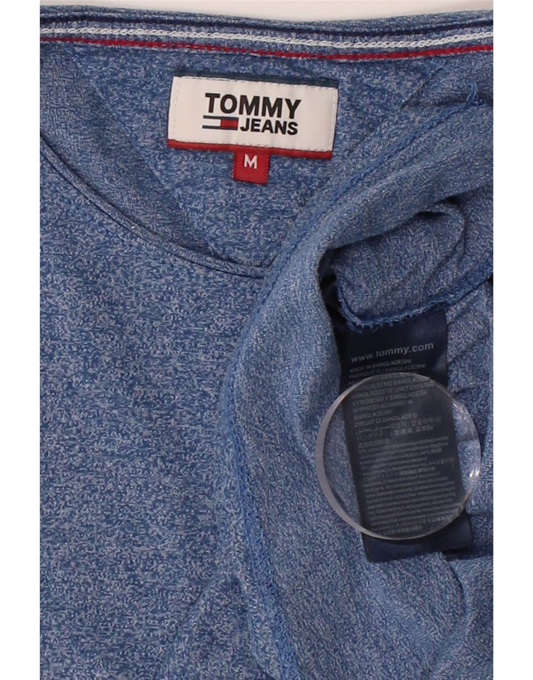 TOMMY HILFIGER Mens T-Shirt Top Medium Blue Cotton Vintage Tommy Hilfiger and Second-Hand Tommy Hilfiger from Messina Hembry 