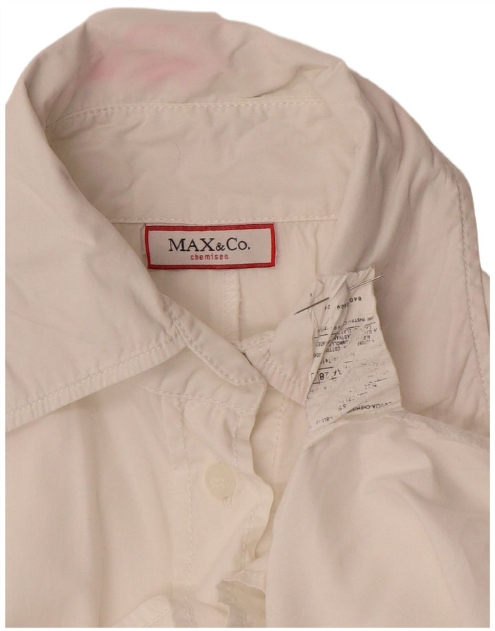 Max & Co. Γυναικείο Πουκάμισο Chemises UK 12 Μεσαίο λευκό βαμβακερό