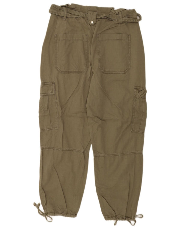 Whistles Womens Joggers Cargo Παντελόνι UK 12 Medium W30 L25 Khaki Cotton