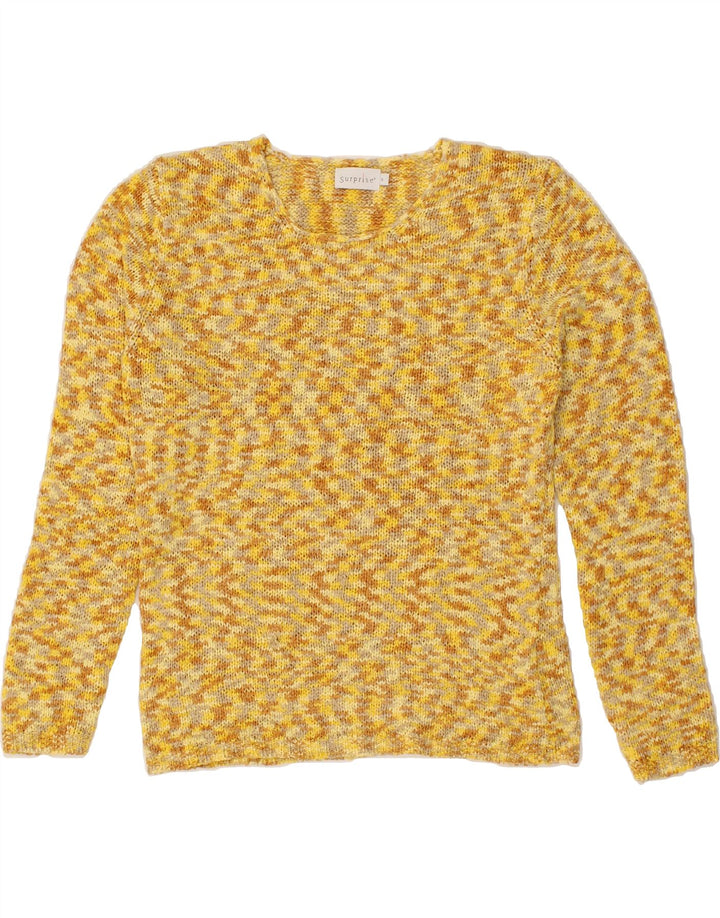 SURPRISE Womens Oversized Crew Neck Jumper Sweater UK 10 Small Yellow Vintage SURPRISE and Second-Hand SURPRISE from Messina Hembry 