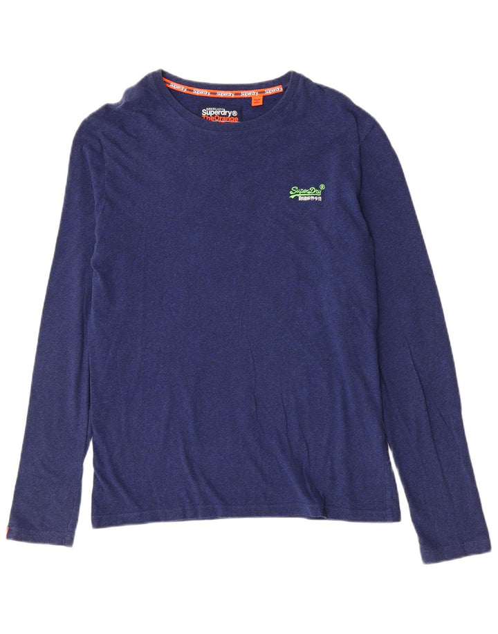 Ανδρικό μπλουζάκι Superdry, μακρυμάνικο, μεσαίο μπλε βαμβακερό