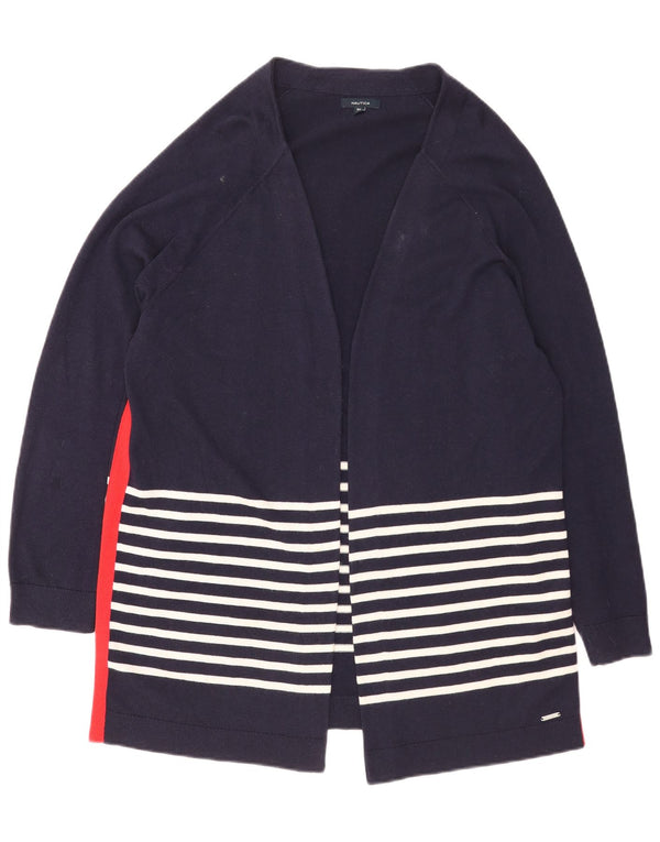 Nautica Γυναικείο Longline ανοιχτό πουλόβερ ζακέτα UK 20 2XL Navy Blue ριγέ