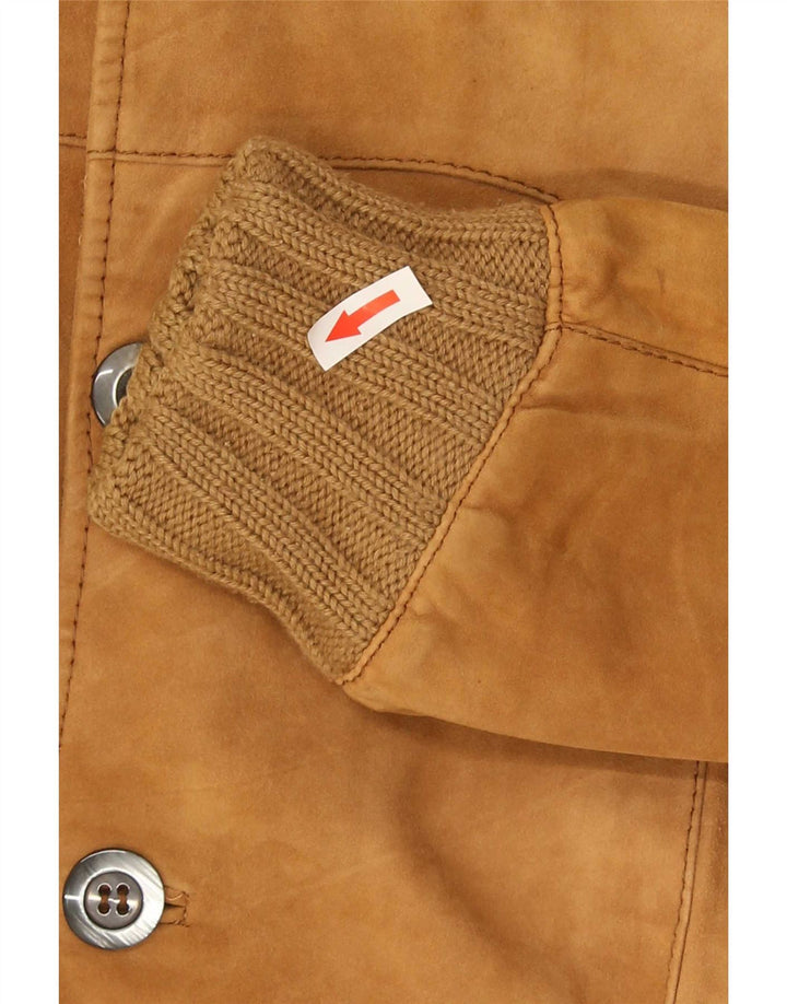 Vintage Ανδρικό Suede Bomber Jacket IT 46 Small Beige
