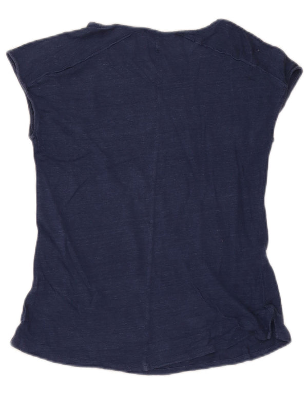 Massimo Dutti Γυναικείο T-Shirt Top UK 6 XS Navy Blue Flecked