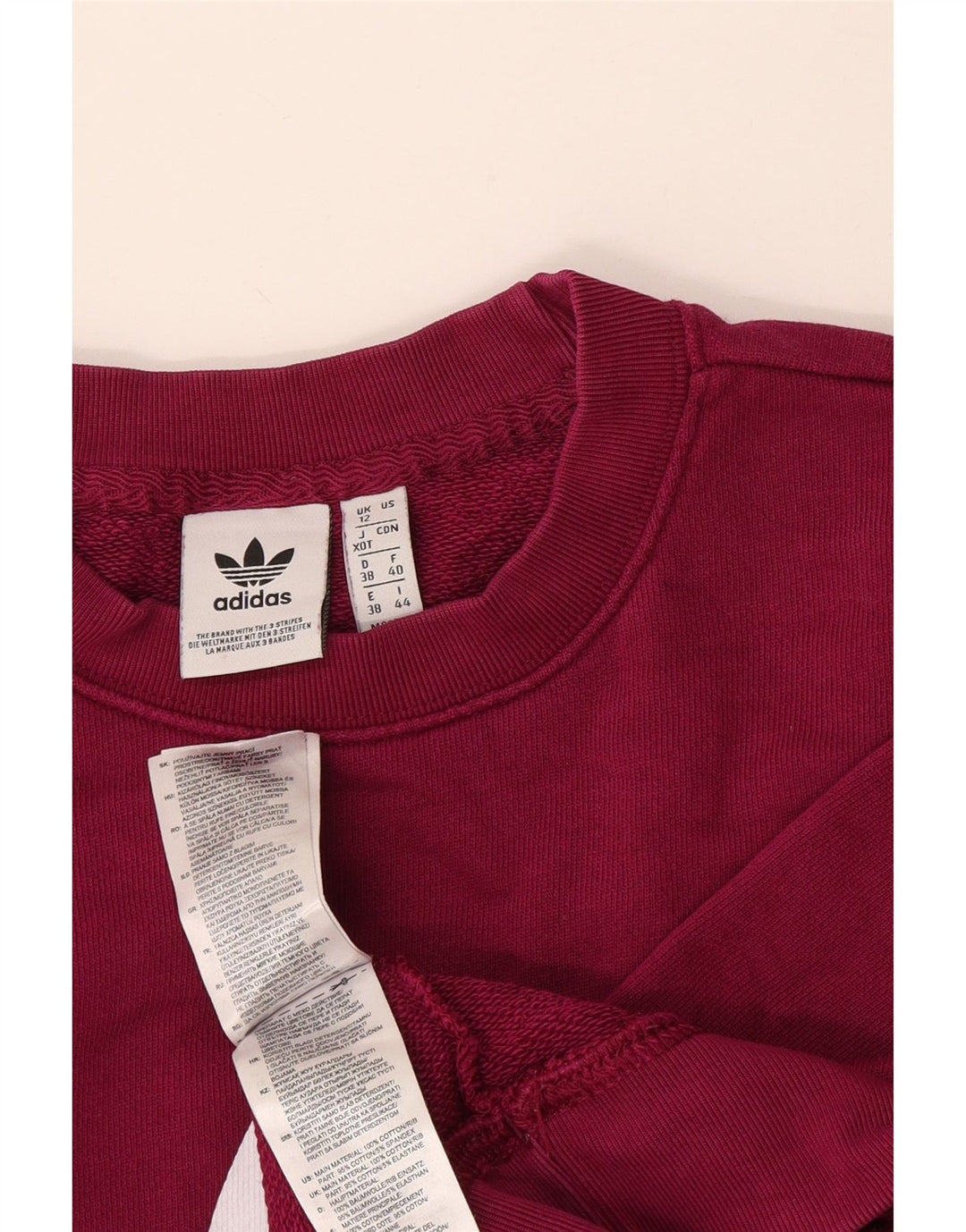 Adidas Γυναικείο Φούτερ με γραφικό μεγάλο μέγεθος Jumper UK 12 Medium Burgundy