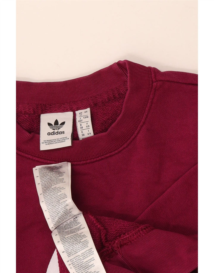 Adidas Γυναικείο Φούτερ με γραφικό μεγάλο μέγεθος Jumper UK 12 Medium Burgundy