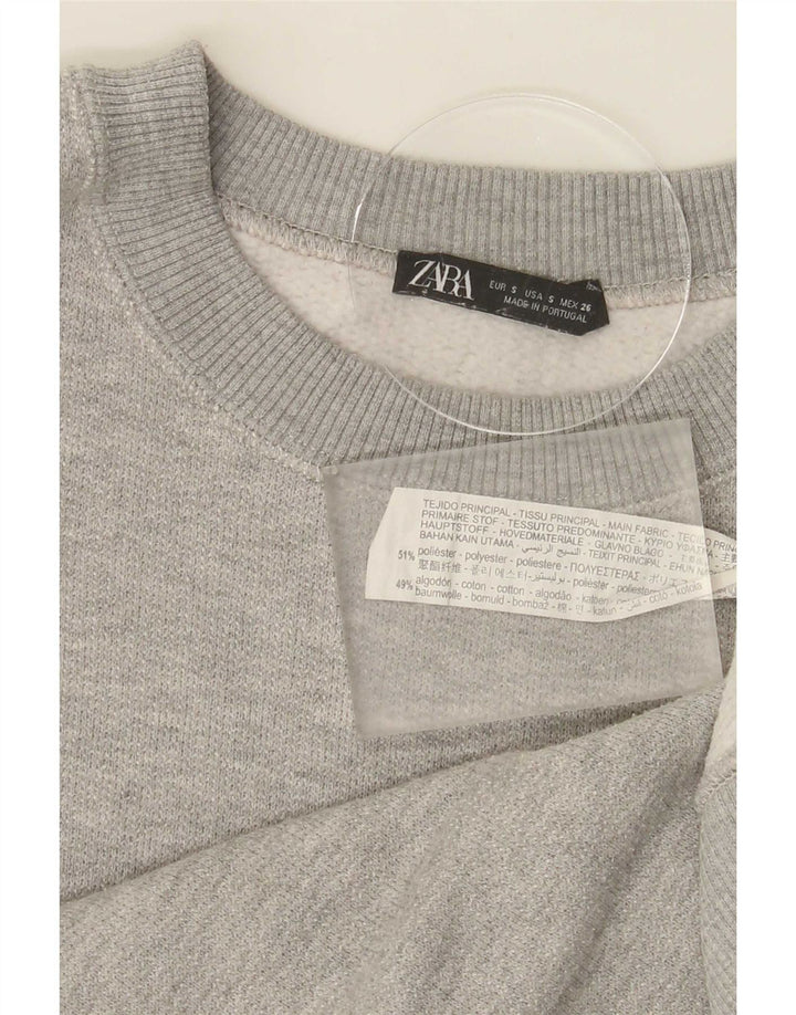 Zara Ανδρικό Φούτερ Jumper Μικρό Γκρι Πολυεστέρας