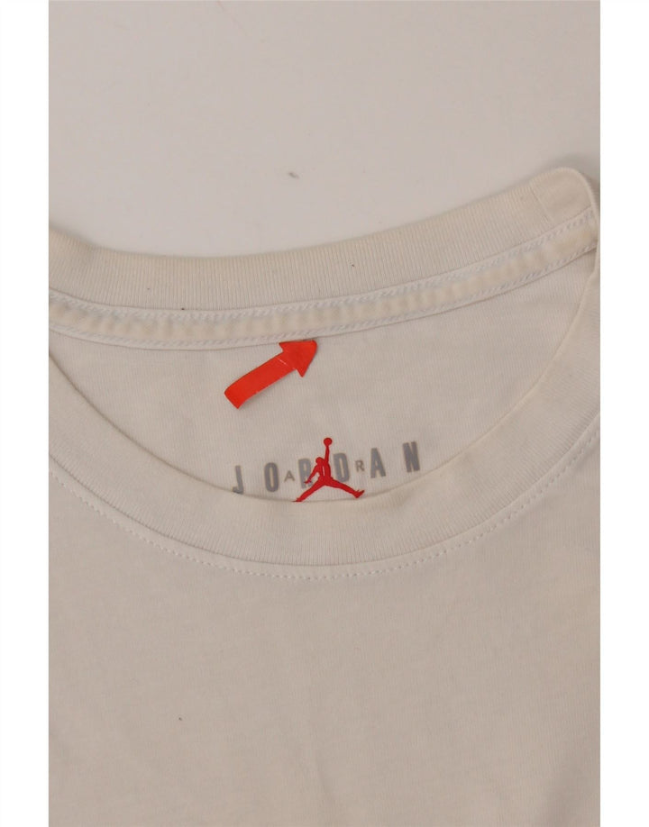 Jordan Ανδρικό γραφικό T-Shirt Top Μικρό λευκό βαμβακερό