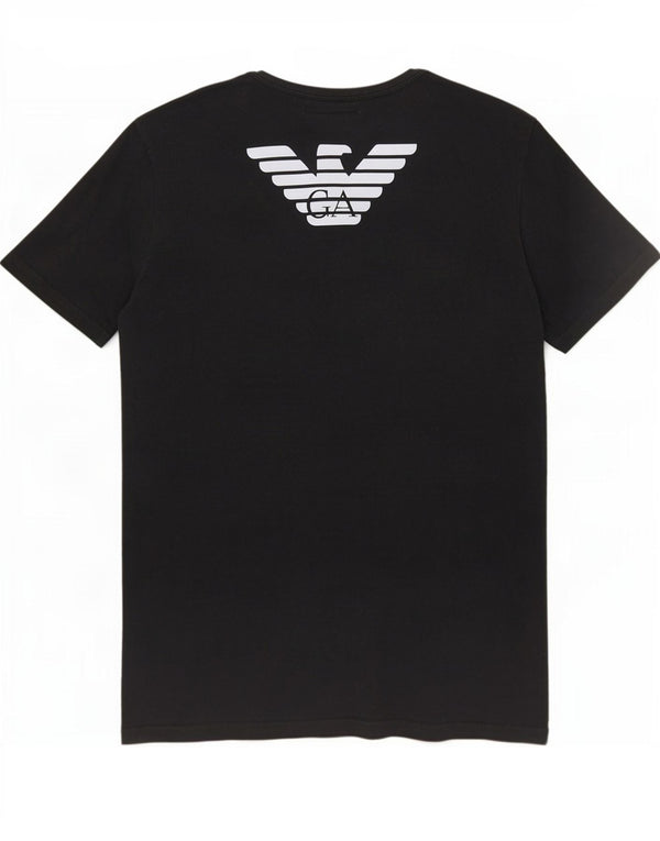 Γυναικείο γραφικό μπλουζάκι Emporio Armani Top UK 14 Medium Black