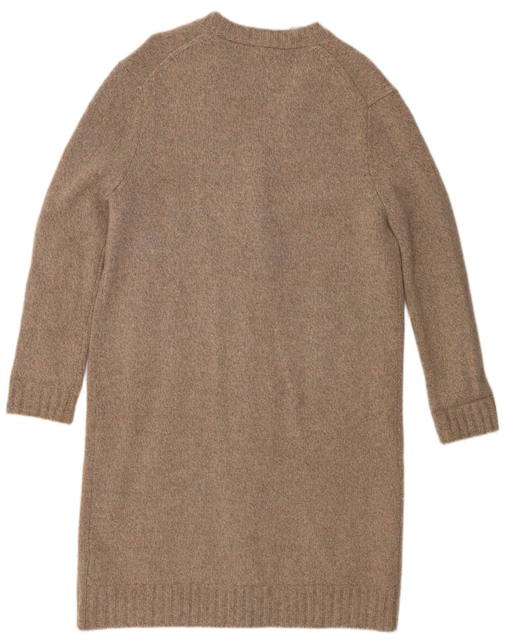 Zara Γυναικείο Longline Ζακέτα πουλόβερ UK 10 Small Grey Wool