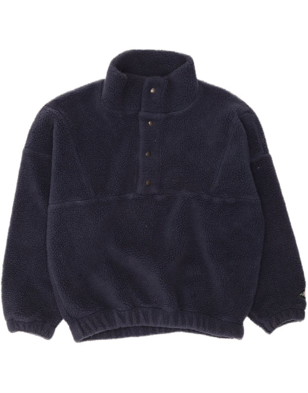 Vintage ανδρικό κουμπάκι με φλις λαιμόκοψη IT 44/46 Small Navy Blue
