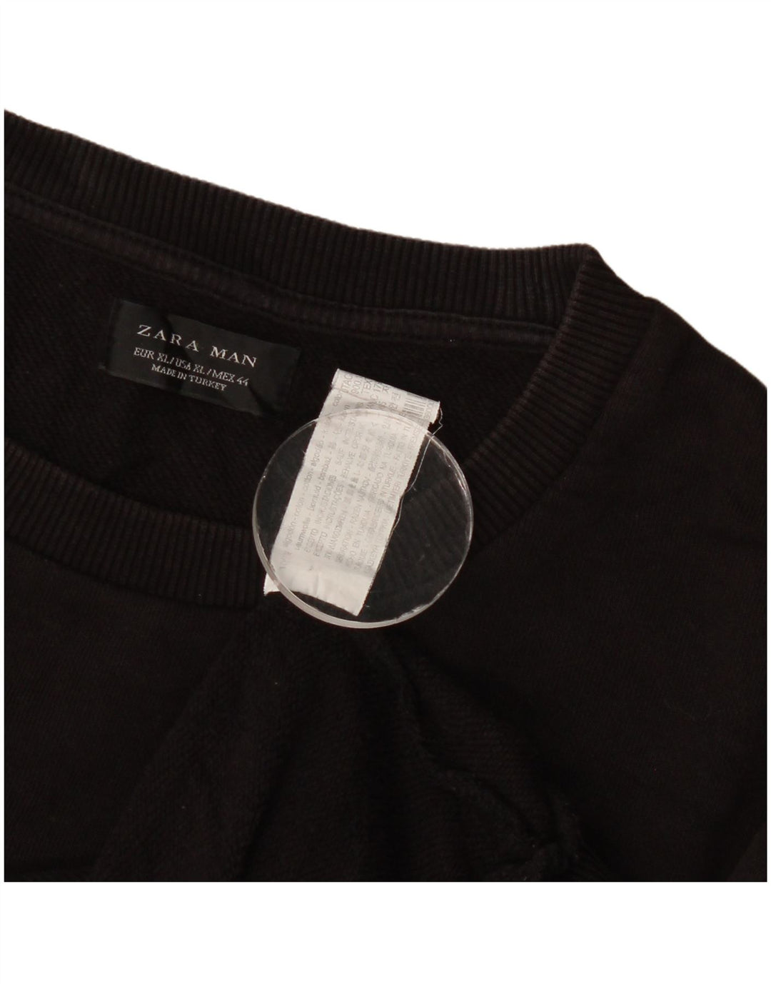 Zara Ανδρικό Φούτερ Jumper XL Μαύρο γεωμετρικό βαμβακερό