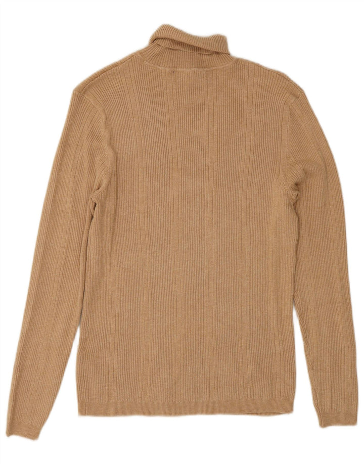 Marks & Spencer Γυναικείο πουλόβερ με ρολό λαιμόκοψη UK 10 Small Beige Viscose