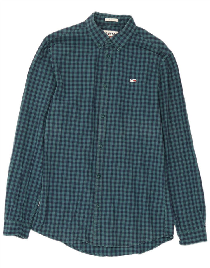 Tommy Hilfiger Ανδρικό πουκάμισο Slim Fit Μικρό Navy Blue Gingham Cotton