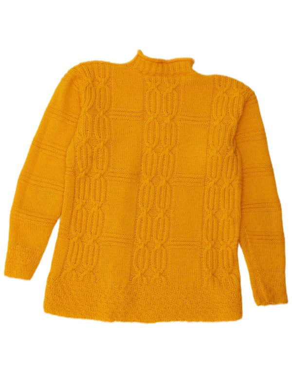 Vintage γυναικείο πουλόβερ με λαιμό χελώνα UK 16 Large Yellow