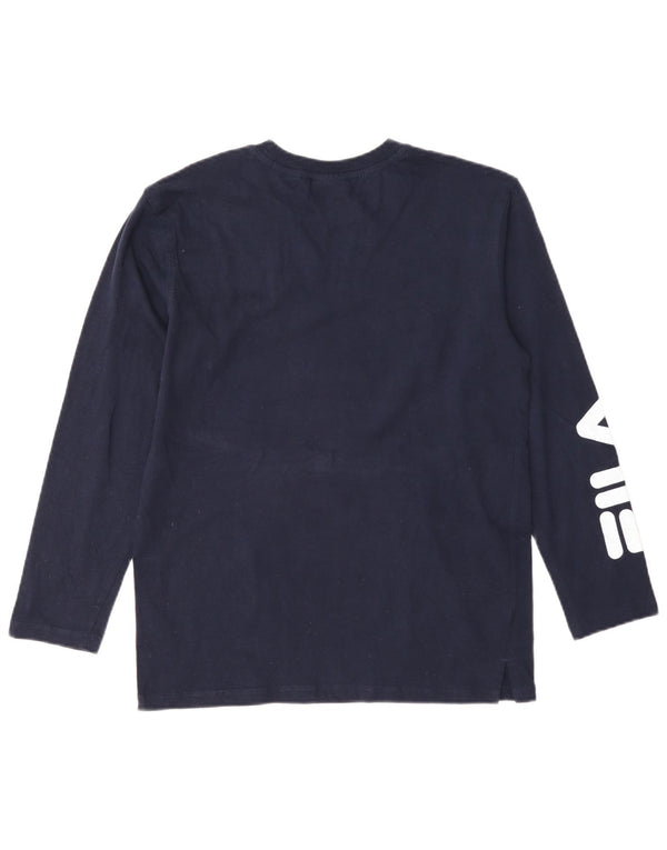 Fila Boys Graphic Top Μακρυμάνικο 13-14 Years Navy Blue Cotton