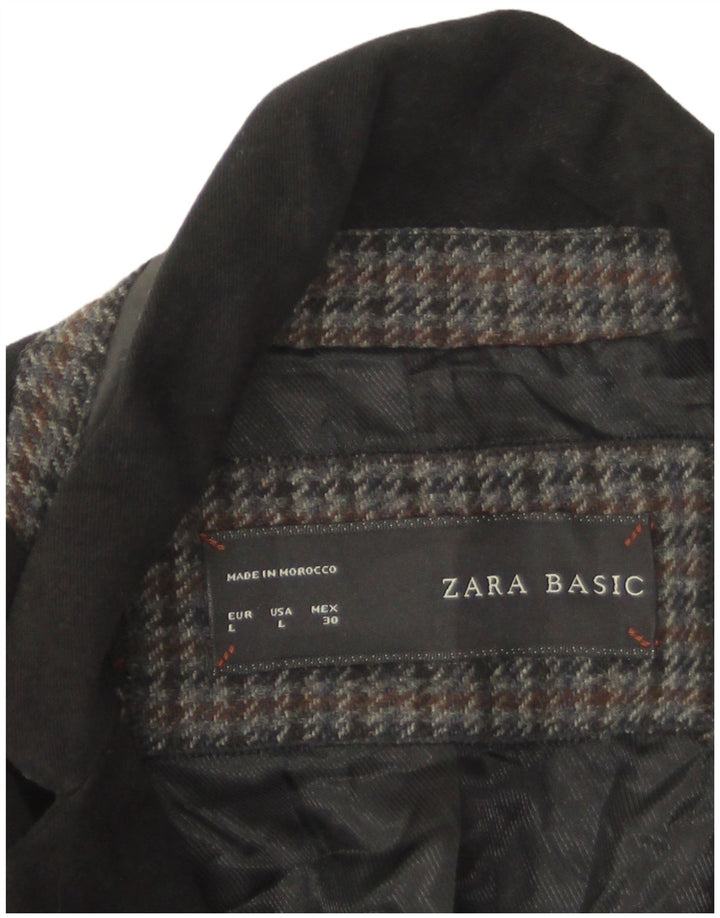 Zara Γυναικείο Μπλέιζερ Μπουφάν UK 14 Μεγάλο Βαμβακερό Μαύρο