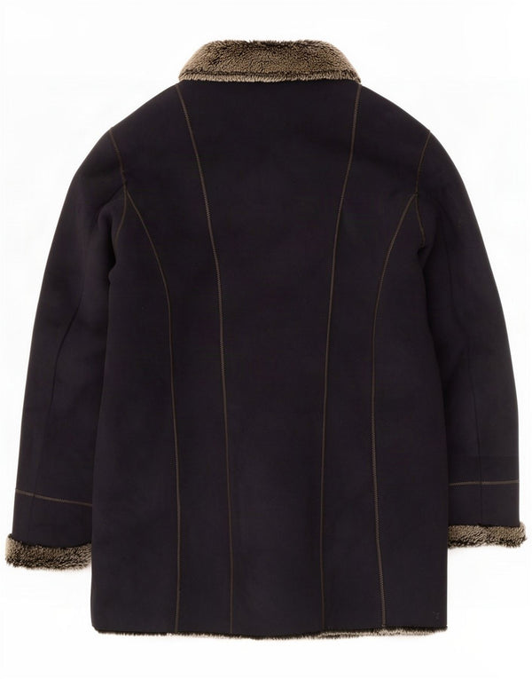 Gelco Γυναικείο παλτό Sherpa UK 14 Large Navy Blue ριγέ Ακρυλικό