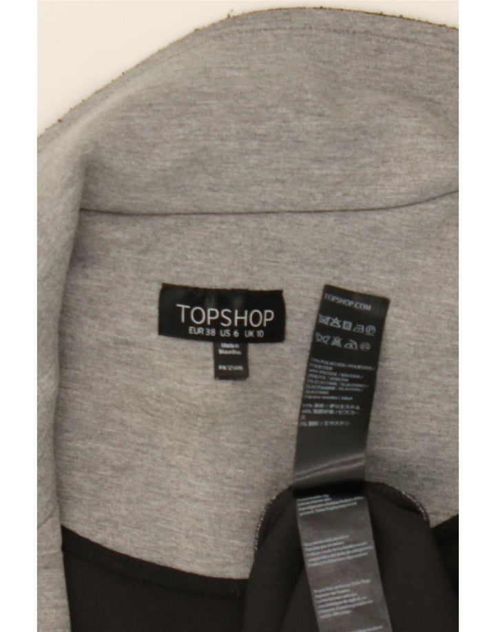 Topshop Γυναικείο Longline Open Gilet UK 10 Small Grey Polyester