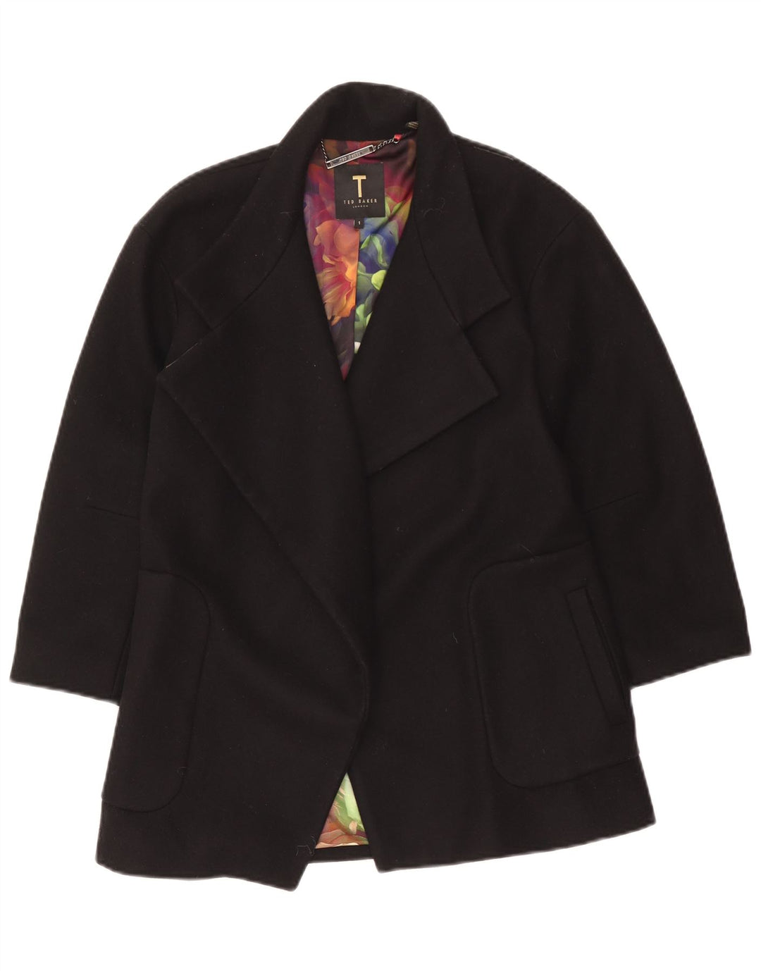 Ted Baker Γυναικείο Πανωφόρι Oversized Ανοιχτό Μέγεθος 1 XS Μαύρο