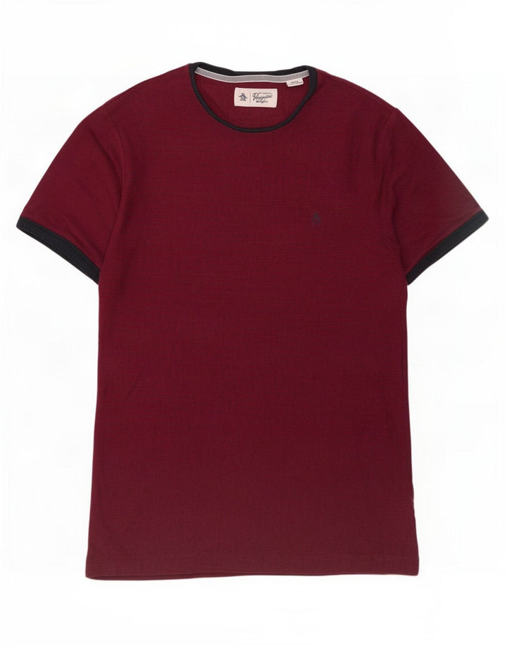 Ανδρικό T-Shirt Penguin Top από μεσαίο μπορντό βαμβάκι