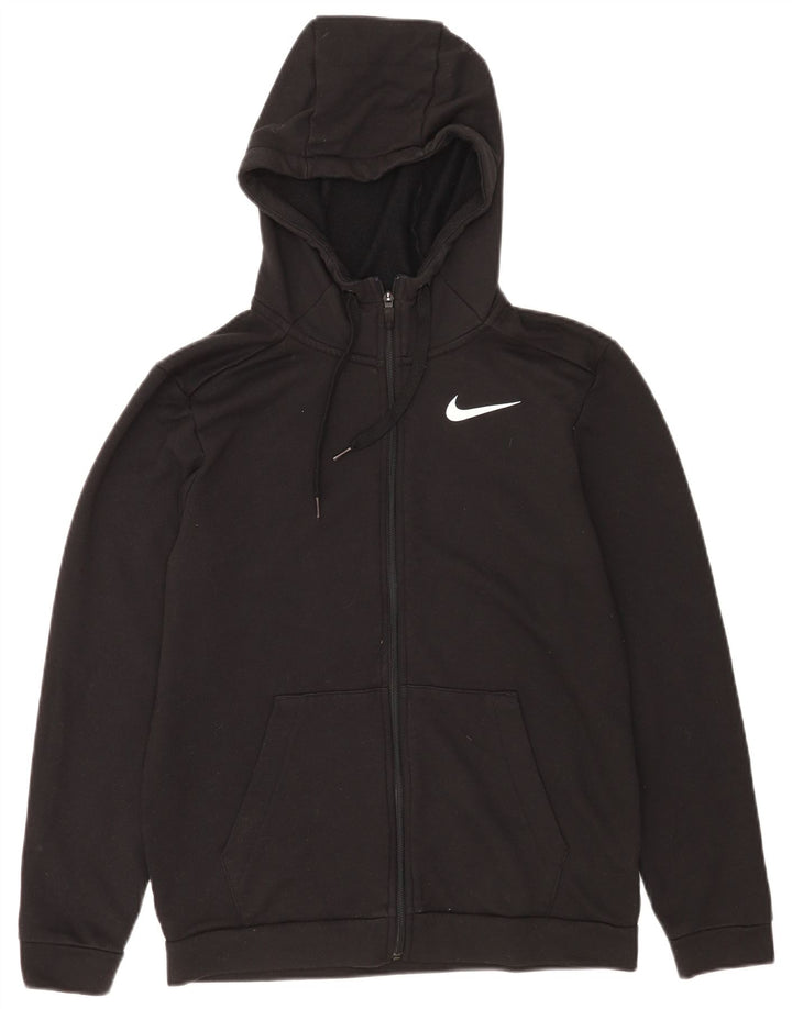 Ανδρικό πουλόβερ Nike με φερμουάρ Dri Fit με κουκούλα από μικρό μαύρο πολυεστέρα