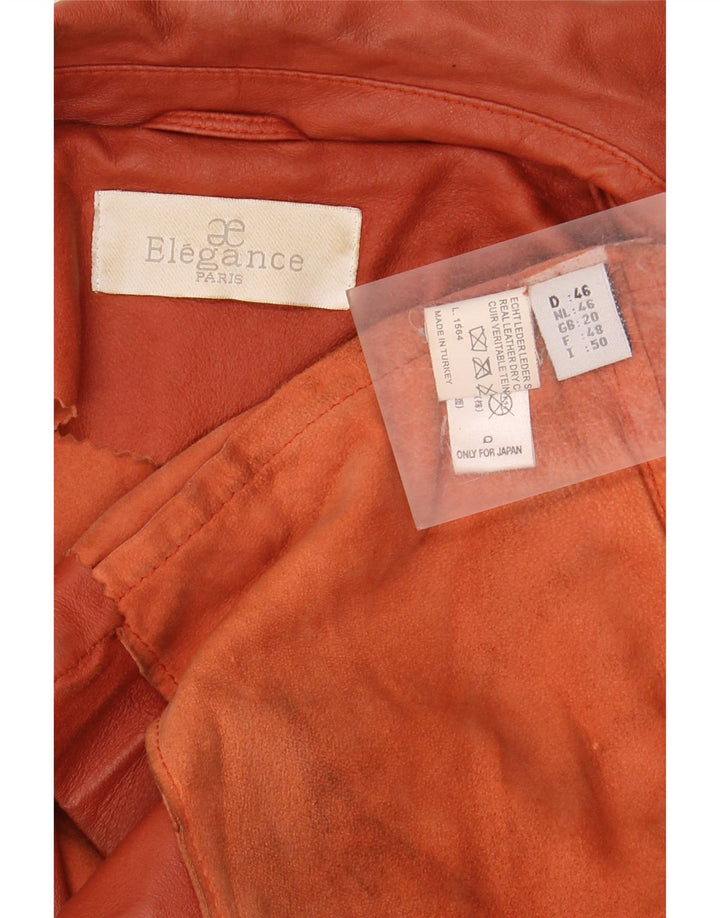 ELEGANCE PARIS Γυναικείο σακάκι σακάκι με 2 κουμπιά UK 20 2XL καφέ δέρμα