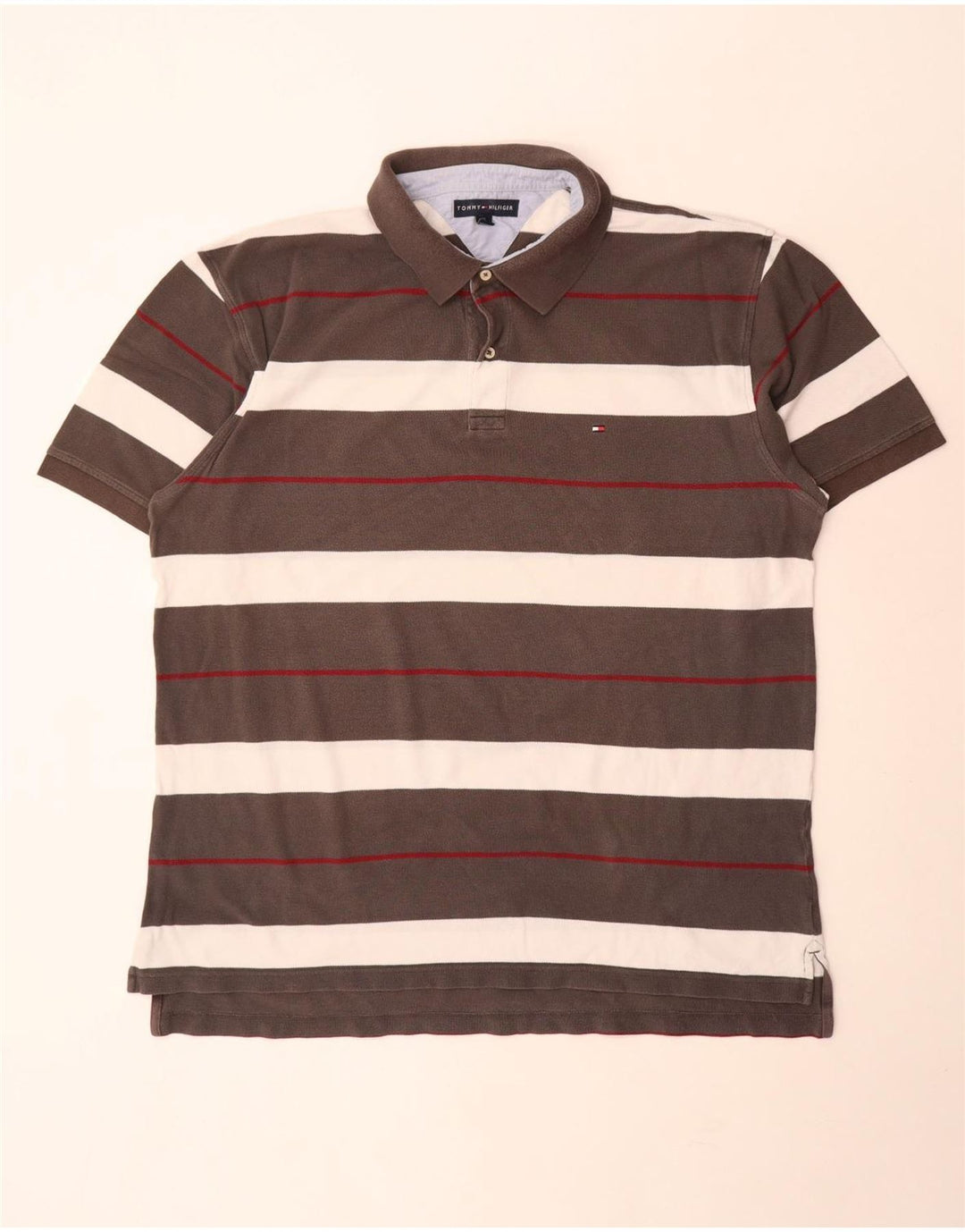 Tommy Hilfiger Ανδρικό Πόλο Μπλουζάκι 2XL Γκρι Ριγέ