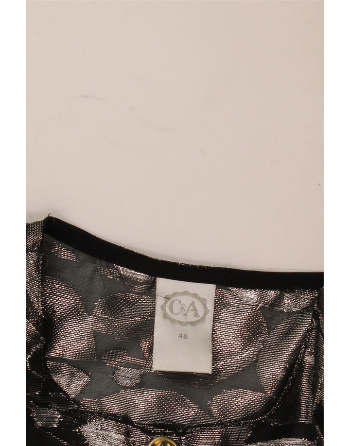 C & A Γυναικεία κοντομάνικη μπλούζα με μοτίβο αφηρημένη μπλούζα IT 48 XL Ασημί