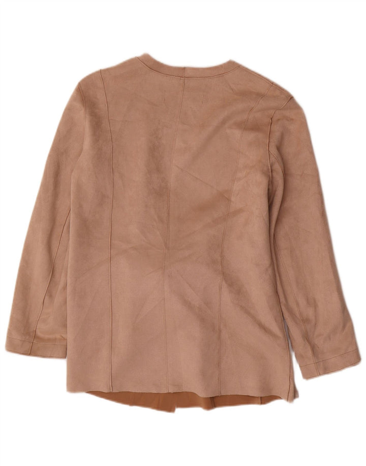 Zara Γυναικείο Faux Suede Blazer Jacket UK 12 Medium Beige