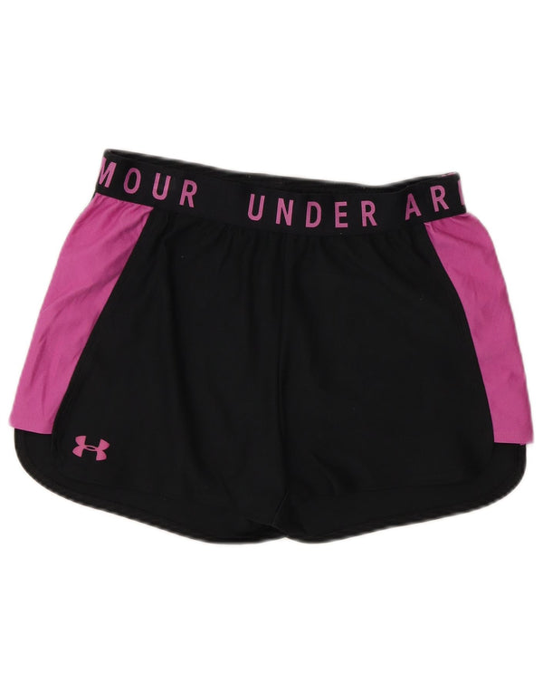 Under Armour Womens Heat Gear Sport Shorts UK 12 Medium Black Colourblock