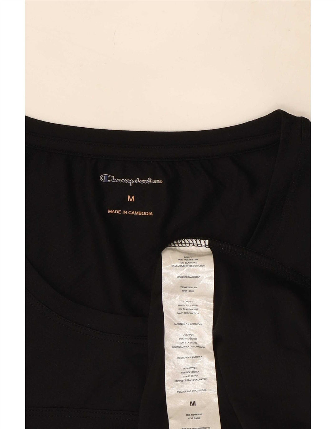 Champion Γυναικείο γραφικό T-Shirt Top UK 12 Medium Black Polyester