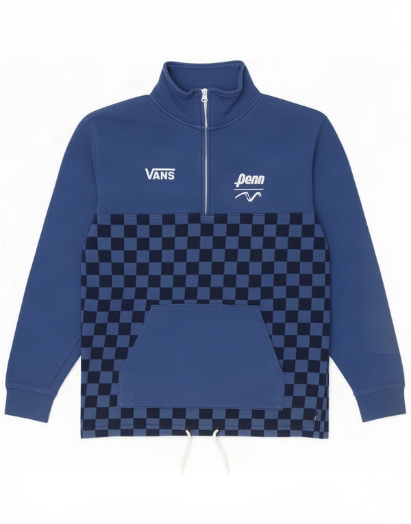Vans Ανδρικό φούτερ με φερμουάρ Jumper Small Blue Geometric Cotton