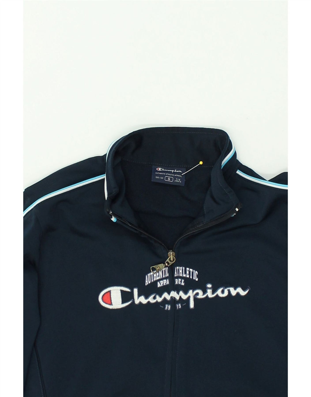 CHAMPION Boys Graphic Tracksuit Top Jacket 7-8 Years Small  Navy Blue | Vintage Champion | Thrift | Second-Hand Champion | Used Clothing | Messina Hembry 